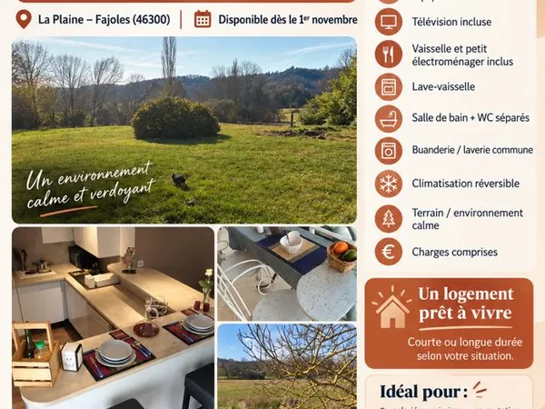 À LOUER - UN LOGEMENT POUR QUELQUES MOIS OU POUR PLUS LONGTEMPS ? ET SI VOUS AVIEZ TROUVÉ LA SOLUTIO