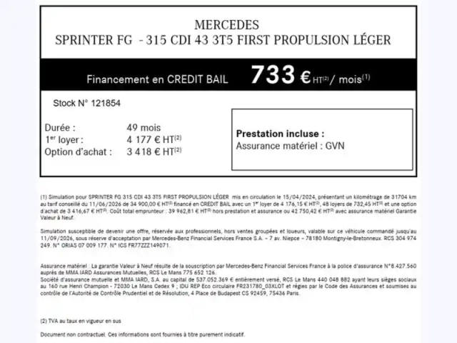 Mercedes Sprinter 315 cdi fourgon prta 7t 43 l3h — photo 30