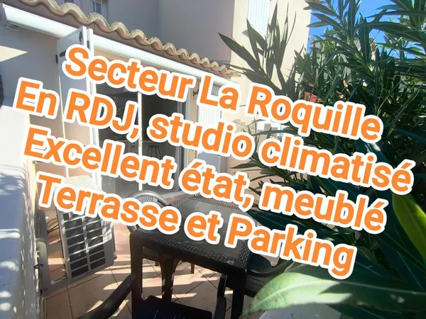 En RDJ, studio climatisé excellent état - Terrasse