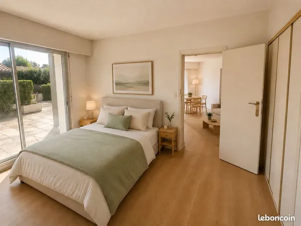 T3 en rez-de-jardin - 59 m² - terrasse, parking et cave