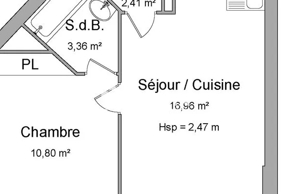 Appartement 2 pièces 35 m²