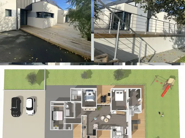 Maison Plouër-sur-Rance proche Dinan-Dinard-St Malo Jardin Mezzanine DPE B - 152m² Terrain 1906m² - 