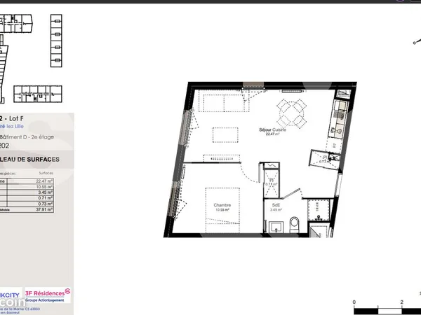Appartement 2 pièces 37 m²
