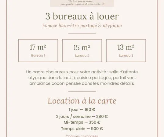 Bureaux à louer — Espace bien-être partagé et atypique — Épinal
