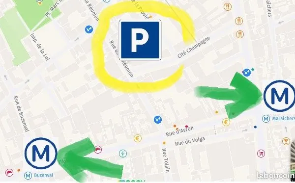 Parking proche des métros Maraîchers et Buzenval
