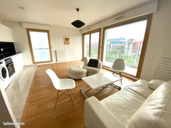 Boulogne-Billancourt - 2 pièces meublé 48 m² - Terrasse plein sud, vue dégagée, parking