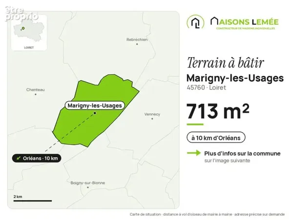 Terrain à bâtir 713 m² à Marigny-les-Usages