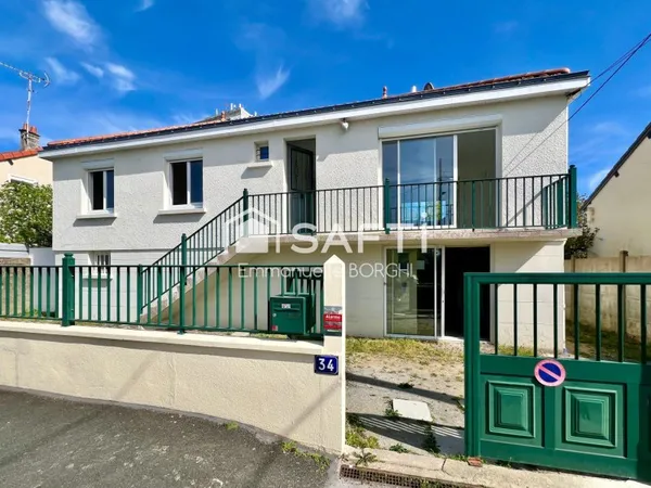 Maison 4 chambres, garage, jardin, sous-sol de 75m2