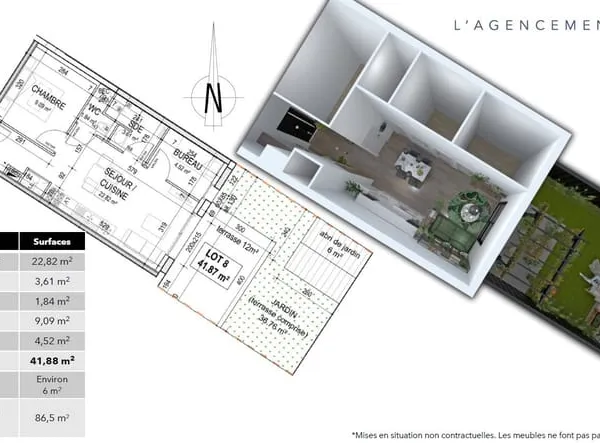 Maison 2 pièces 42 m²