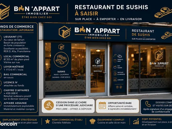 Fonds de commerce, restauration LIEUSAINT