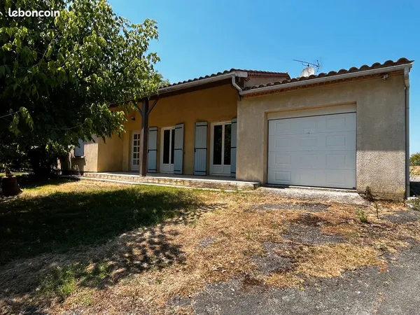 A 10 minutes de MARMANDE, maison de plain-pied, garage, grandes dépendances, puits et terrain de 700