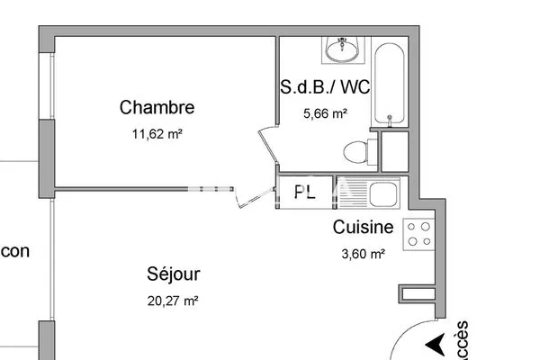 Appartement 2 pièces 41 m²