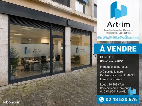 Bureaux 83 m² Le Mans