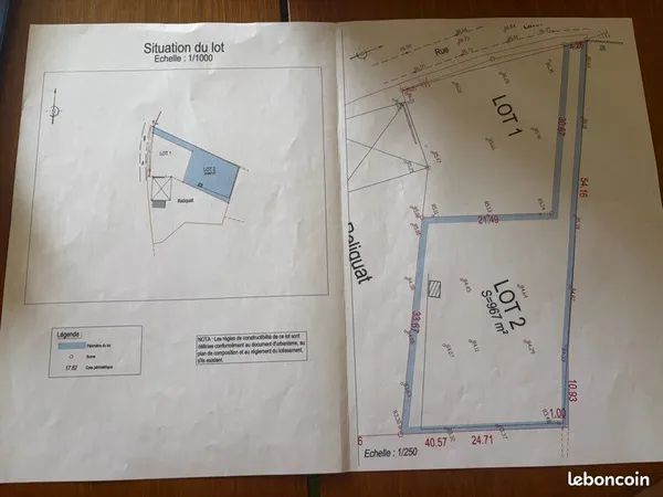 Terrain constructible de 967m2