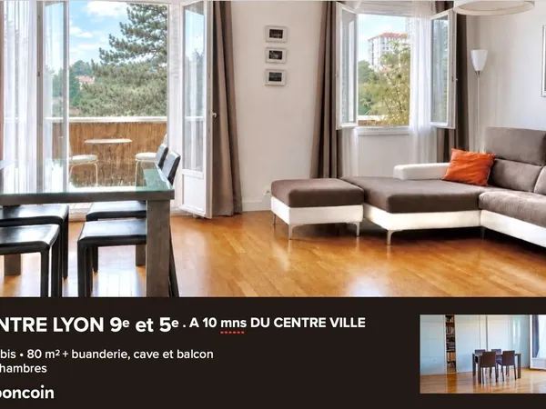 T4 bis 80 m² + Buanderie (13,5 m² d'annexes) LYON 9e / 5e
