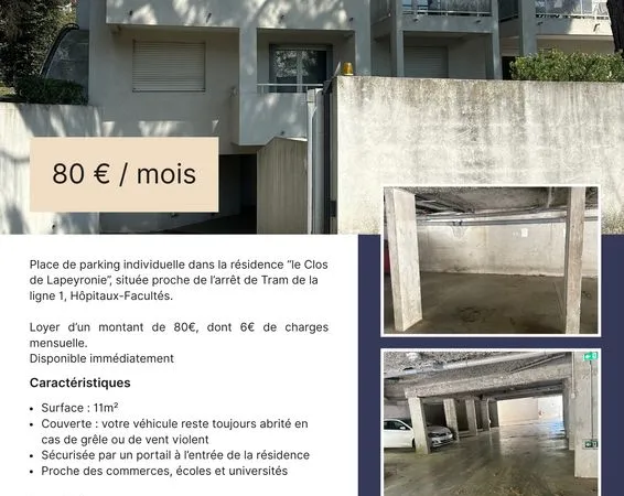 Location Place de parking Montpellier
