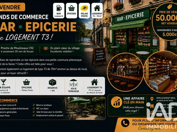 Local commercial 3 pièces 45 m²