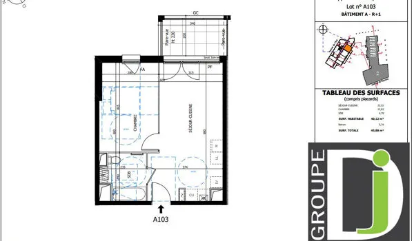 Appartement 2 pièces 40 m²
