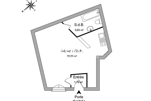 Appartement 1 pièce 36 m²