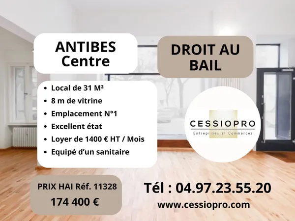 Antibes Centre D.A.B , Local 31 m2, 8 m de vitrine, Emplacement No1