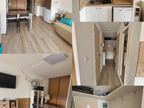 Studio cabine rénové - 500m plage -residence -ascenseur - piscine - parking prive