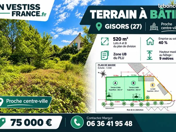 Terrain 520 m² Gisors