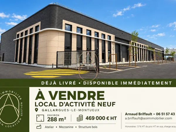 À VENDRE - Local d'activité neuf avec mezzanine - Enviro