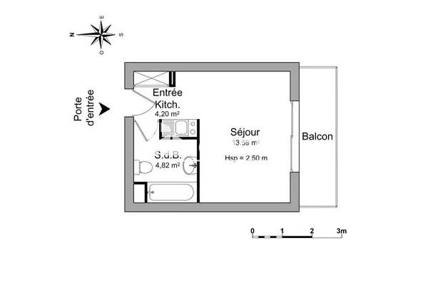 Appartement 1 pièce 23 m²