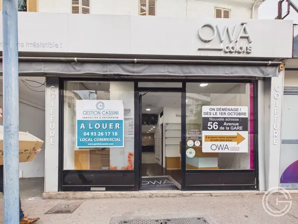 LOCAL COMMERCIAL 62m² - 60 AV DE LA GARE - COEUR CENTRE CAGNES SUR MER