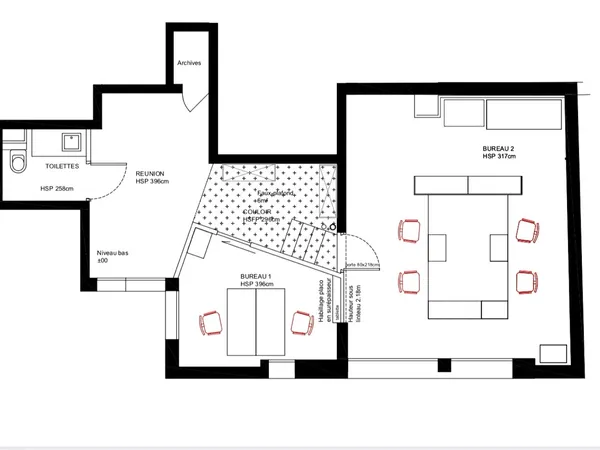 Loue bureaux 55m²