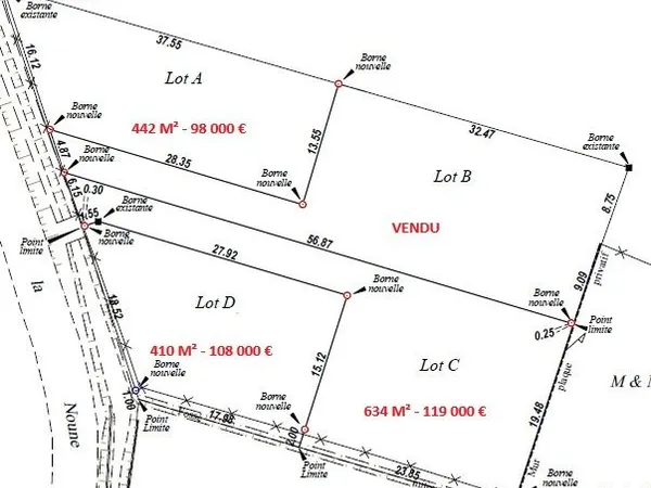 Terrain 442 m² Brach