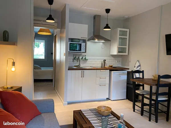 Location t2 meuble avec parking et jardin