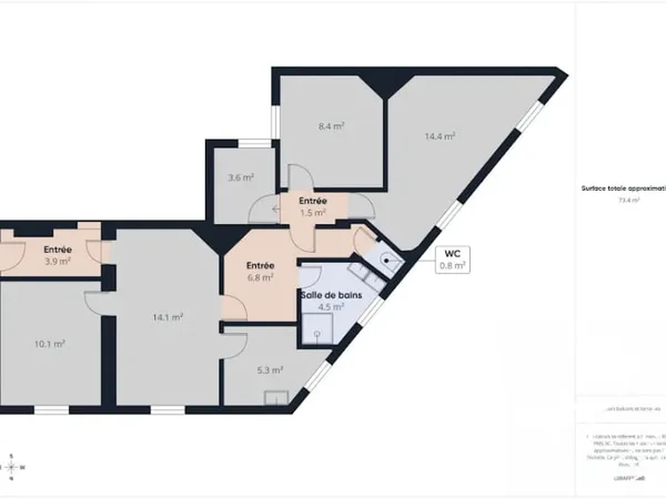 Appartement 4 pièces 72 m²
