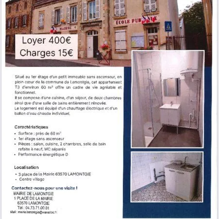 Appartement à louer Lamontgie