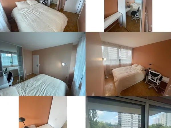 Location de la chambre rose au sein d'une colocation de 4 chambres + un studio