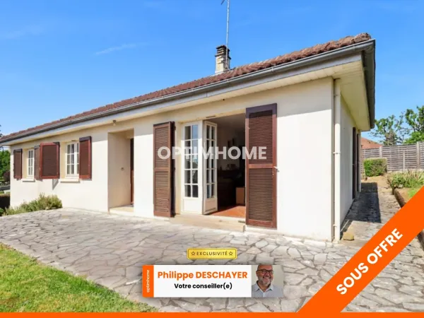 Maison Plain Pieds élevée sur sous sol de 94 m² - 3 Chambres - 5 Pièces - Garage - Terrain 634 m² - 