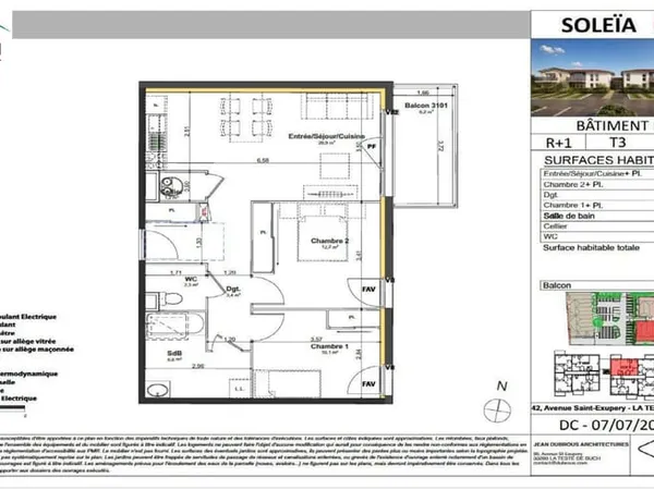 T3 neuf en VEFA avec balcon et parking privatif