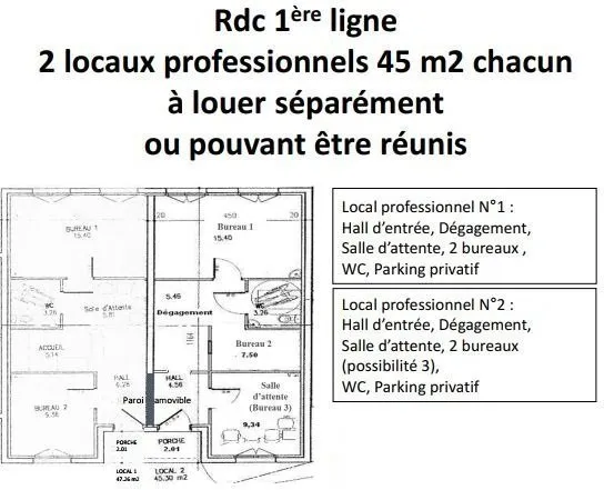 Bureau et espace de travail Location Clapiers  92m² 11832€