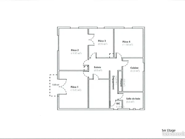 Appartement 4 pièces 84 m²