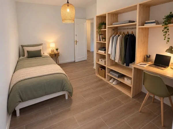 Chambre en colocation meublée – Chauffage, eau et