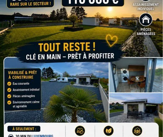 Terrain eau électricité et assainissement