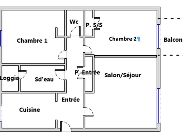 Appartement 3 pièces 60 m²