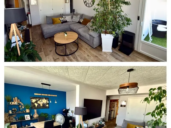 Appartement traversant F3 avec vue dégagée, balcons et stati