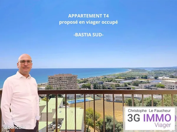 Appartement T4 avec vue mer, proche plage | Viager Bastia Sud