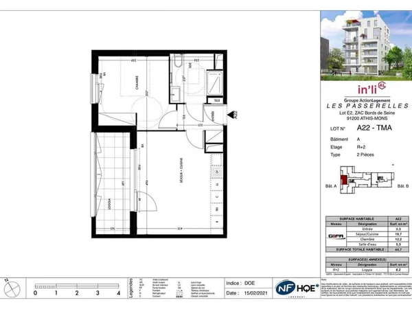 Appartement 2 pièces 41 m²