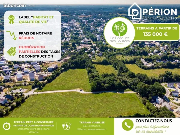 🚀 TREILLIÈRES - Terrain 431 m² - Dépôt permis immédiat & financement rapide