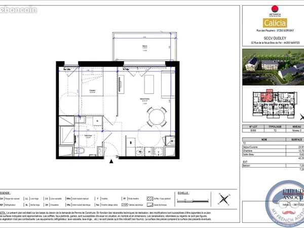 Appartement 2 pièces 42 m²