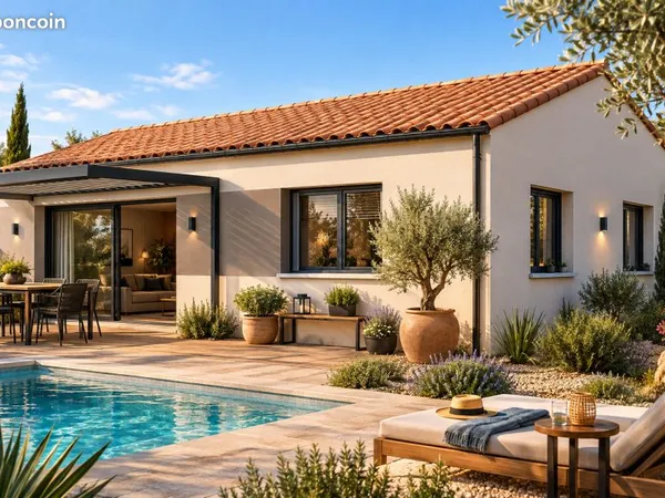 Maison contemporaine neuve de 81 m² avec 2 chambres et terrain de 300 m²