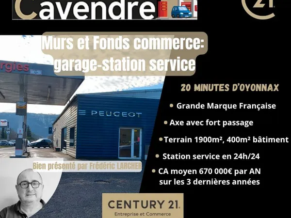 Fonds de commerce, garage 400 m² THOIRETTE COISIA