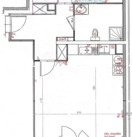 2pièce 52 m²
